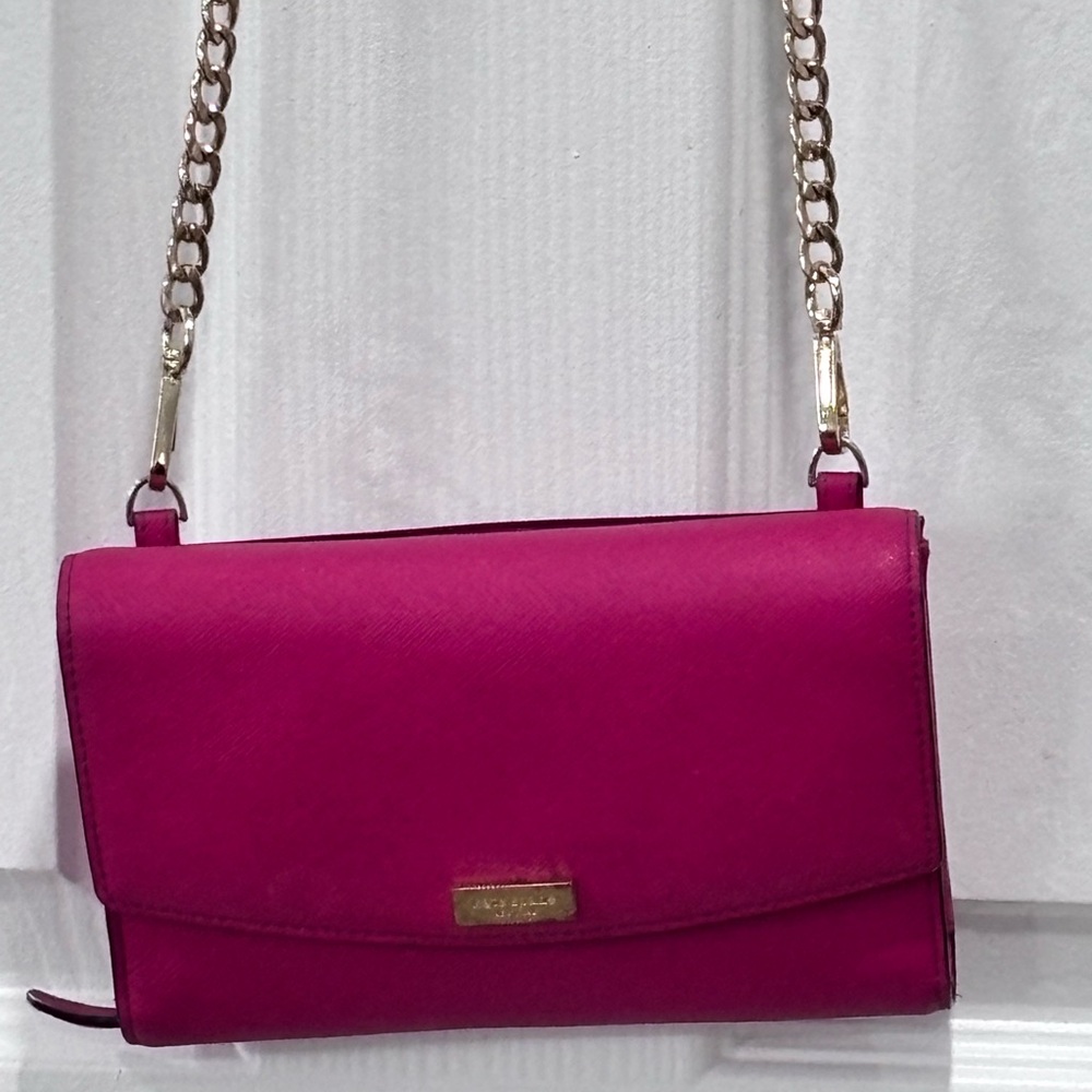 Kate Spade Magenta Crossbody Bag with Gold Chain - Picture 7 of 10
